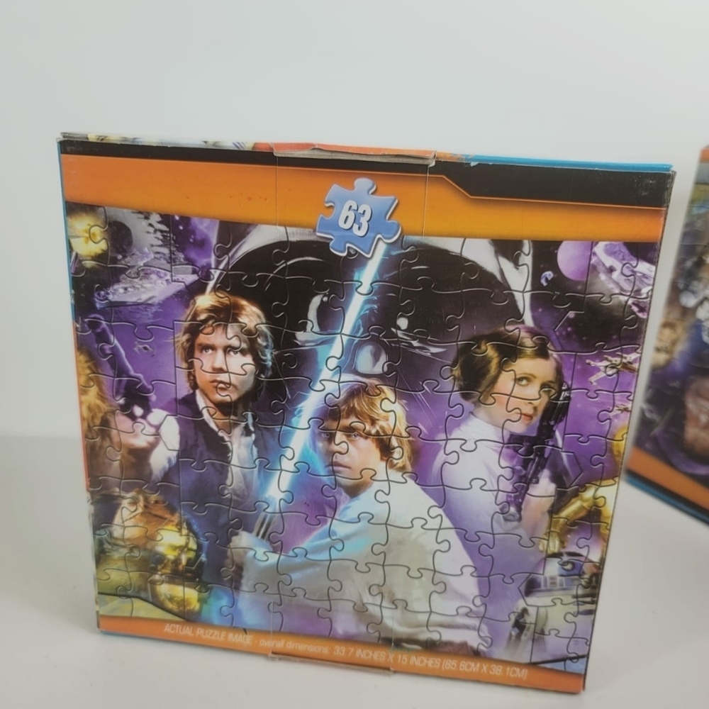 Star Wars 3 Puzzles make 1 Panorama Hans Solo Chewbacca Yoda Luke - Picture 7 of 8
